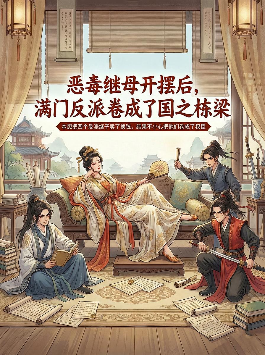 恶毒继母开摆后，满门反派卷成了封面