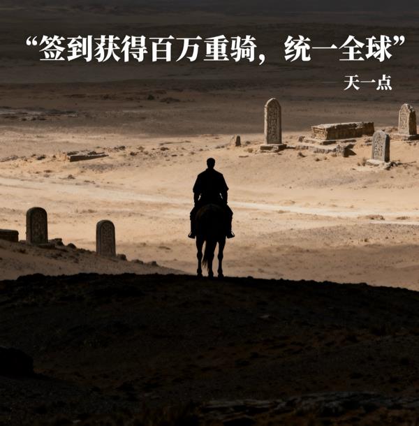 签到获得百万重骑，统一全球封面