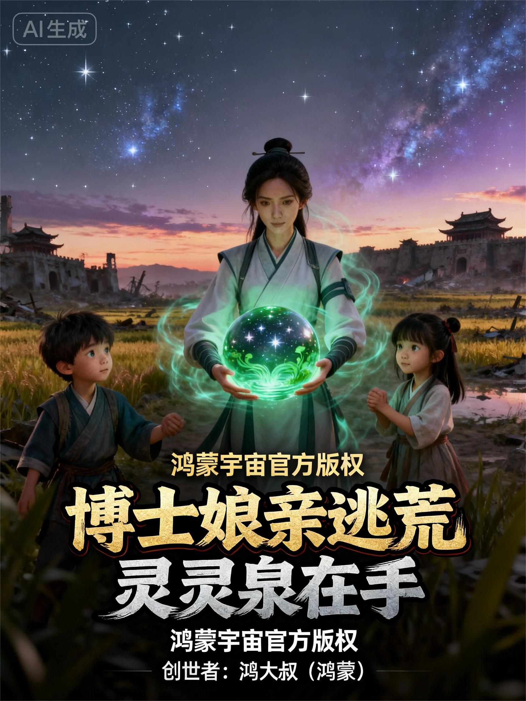 博士娘亲带娃逃荒：灵灵泉在手封面