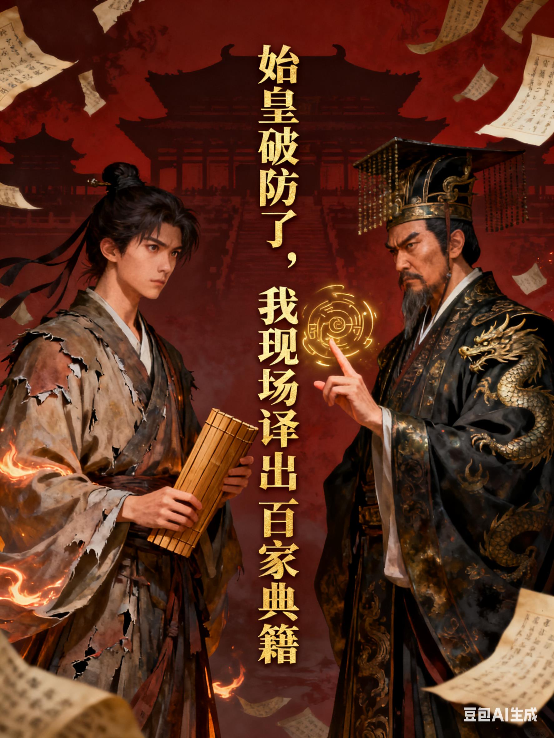 始皇破防了，我现场译出百家典籍封面